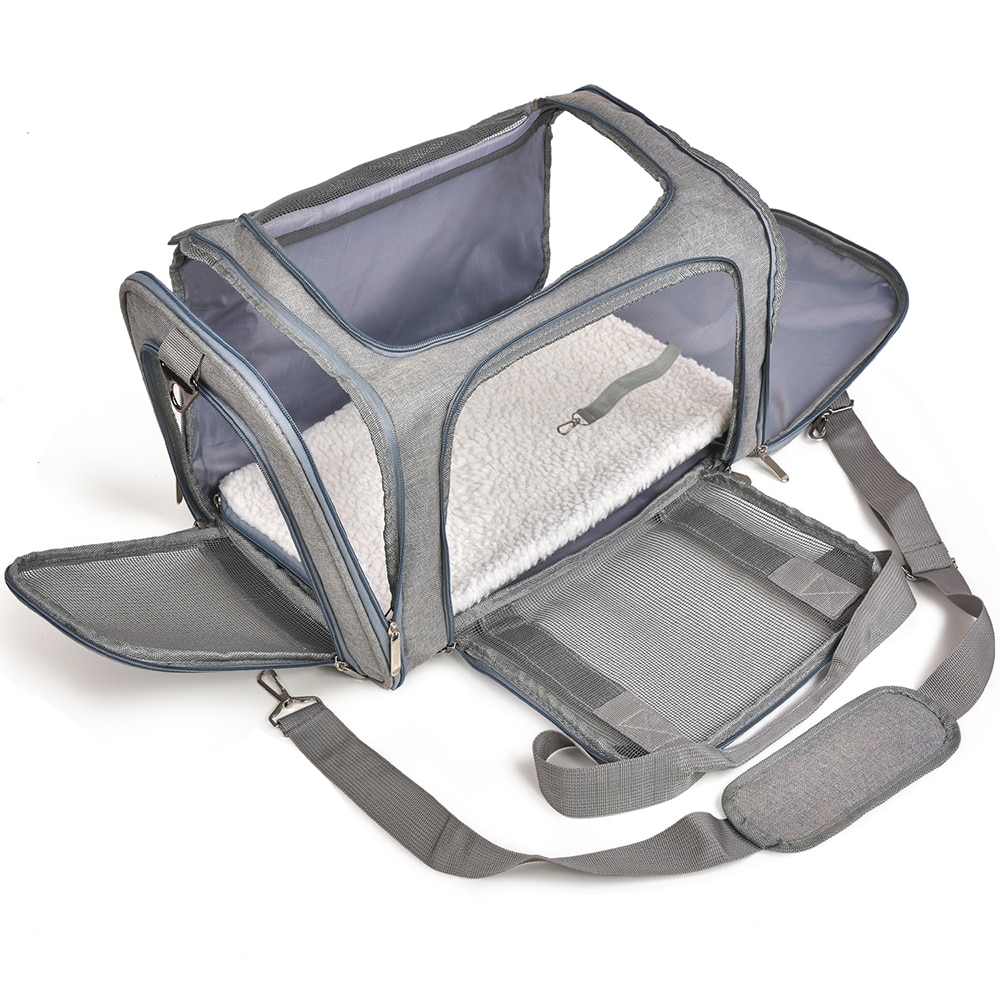 Sac De Transport Pour Chat/chien Vertbaudet - Imprimé Léopard, Doublure Sherpa, Dimensions 55x35x20 Cm, Max 4 Kg